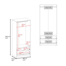Closet Wend, Wengue, con dos cajones y dos puertas batientes ZF