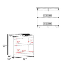 Gabinete Inferior Toronto, Bardolino, con espacio de almacenamiento y manijas metálicas ZF