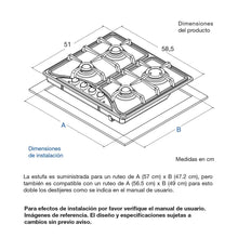 Estufa de Empotrar Challenger Gas Natural, Plateado