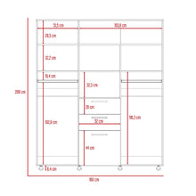 Closet Vegas con Espejos, Chocolate y Blanco, con Tres Cajones y Variedad de Entrepaños