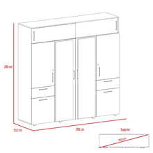 Closet Vanguardia con Espejo, Grafito, con Dos Cajones y Cuatro Tubos Cromado Para Guardar Ropa