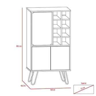 Bar Lara, Wengue, con Dos Puertas y Amplio Espacio Para Almacenamiento