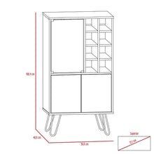 Bar Lara, Wengue, con Dos Puertas y Amplio Espacio Para Almacenamiento