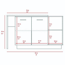 Barra de Cocina Eris, Café Claro y Wengue, con Dos Puertas Batientes  ZF