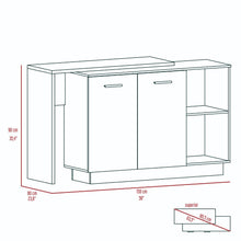 Barra de Cocina Eris, Café Claro y Wengue, con Dos Puertas Batientes  ZF