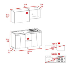 Cocina Integral Naray, Nevado y Piedra, Incluye Mesón Izquierdo  ZF