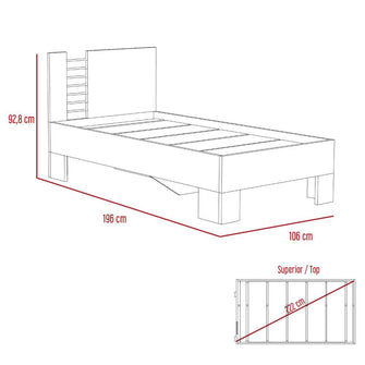 Cama Sencilla Elaxi, Wengue, Incluye Tendido de Tablas