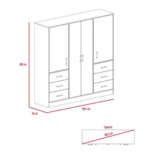 Closet Cooper, Humo y Blanco, con Seis Cajones Organizadores