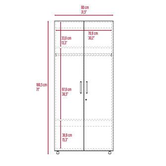 Closet Otán, Marrón y Blanco, con Dos Puertas Abatibles con Cerradura y Variedad de Entrepaños