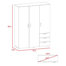 Closet Tini, Beige y Blanco, con Tres Puertas Abatibles y Amplios Espacios