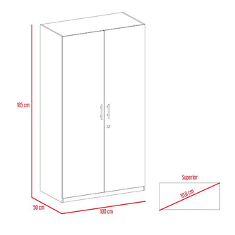 Closet Trade, Beige y Blanco con amplio espacio para almacenamiento y dos tubos para colgar ropa