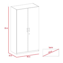 Closet Trade, Beige y Blanco con amplio espacio para almacenamiento y dos tubos para colgar ropa
