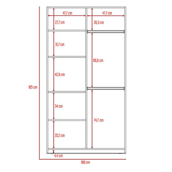 Closet Trade, Beige y Blanco con amplio espacio para almacenamiento y dos tubos para colgar ropa