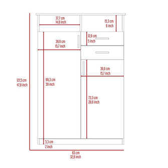 Closet Monter, Wengue, dos cajones y puertas abatibles ZF