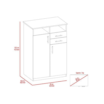 Closet Monter, Wengue, dos cajones y puertas abatibles ZF