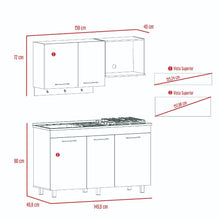 Cocina Integral Kane, Wengue y Miel, Incluye Mesón Izquierdo en Acero Inoxidable