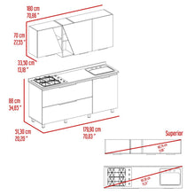 Cocina Integral Minox, Cobre y Plata Oscuro, Incluye Mesón Derecho  ZF