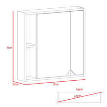 Gabinete de Baño Nyasa, Beige, Incluye Espejo y Entrepaños Para Guardar Objetos de Aseo Personal