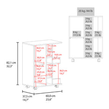 Bar Cart Argus, Grafito, con Espacio para Botellas y Porta Copas
