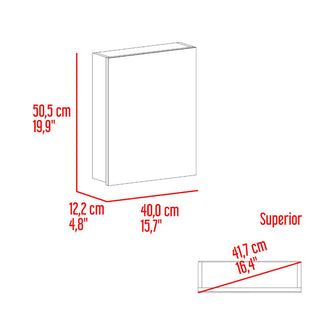 Gabinete de Baño Pérsico, Blanco, con Puerta Espejo y Dos Entrepaños Para Ubicar Objetos