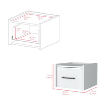 Mesa de Noche Flotante Boa, Blanco, Con Espacio Para Colocar Objetos Decorativos ZF