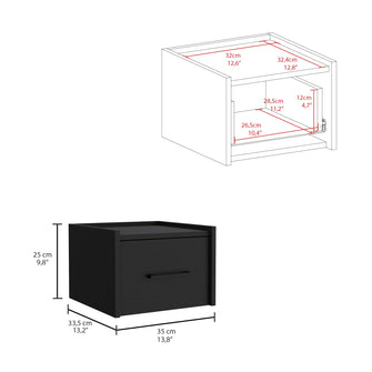 Mesa de Noche Flotante Boa, Wengue, Con Espacio Para Colocar Objetos Decorativos