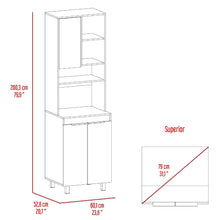 Alacena Naray, Nevado y Piedra, con Tres Puertas Batientes  ZF