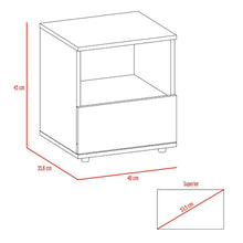 Mesa de Noche Camel, Rovere y Blanco