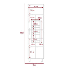 Alacena Delma, Blanco, con Una Puerta Batientes y Variedad de Entrepaños