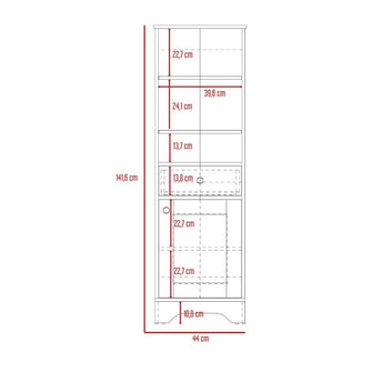 Gabinete de Baño Fidel, Café Claro y Blanco, con Una Puerta Abatible y Un Cajón
