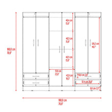 Closet Petunia, Bardolino y Blanco, con cuatro organizadores