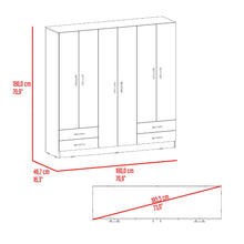 Closet Petunia, Bardolino y Blanco, con cuatro organizadores