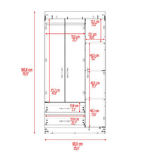 Closet Houston , Cartagena y Wengue , Con tres puertas batientes y dos cajones con amplio espacio de almacenamiento