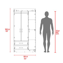 Closet Houston, Blanco Duqueza, Con Tres Puertas Batientes y Dos Cajones Con Amplio Espacio De Almacenamiento
