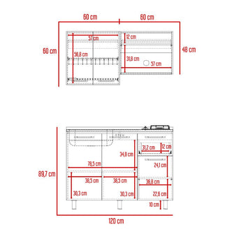 Cocina Integral  Piret, Blanco Duqueza y Milan, Incluye Mesón Izquierdo Socoda