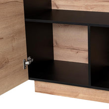 Barra de Cocina Eris, Café Claro y Wengue, con Dos Puertas Batientes