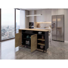 Barra de Cocina Corsia, Kronos Wengue y Kronos Fresno, con Dos Puertas Abatibles  ZF
