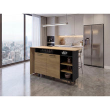Barra de Cocina Corsia, Kronos Wengue y Kronos Fresno, con Dos Puertas Abatibles  ZF