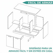 Barra de Cocina Samara, Wengue e Ibiza, con Tres Entrepaños ZF