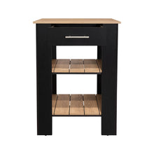 Barra de Cocina Cala 23, Wengue y Macadamia, con Amplia Superficie En La Mesa