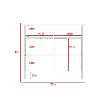 Mueble Multiusos Indivar, Piedra y Macadamia, con Dos Puertas y Manijas Metálicas