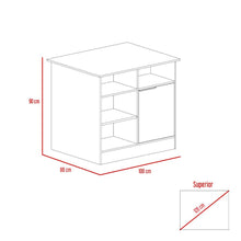 Mueble Multiusos Indivar, Piedra y Macadamia, con Dos Puertas y Manijas Metálicas