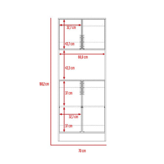 Modulo Microondas Indivar, Piedra y Macadamia, con Cuatro Puertas Batientes y Manijas Metalicas