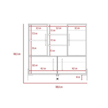 Mesa Auxiliar Roust, Café Claro, con Cuatro Puertas y Amplio Espacio de Almacenamiento