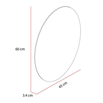 Espejo Ovalado Napoli, Gris, con Luz Led y Touch