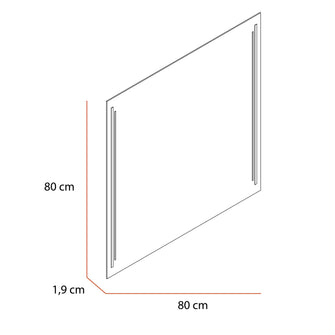 Espejo Toronto, Rectangular con Diseño en Sandblasting