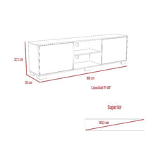 Mesa Para Tv Clasic, Cobre y Wengue, con Dos Puertas Batientes