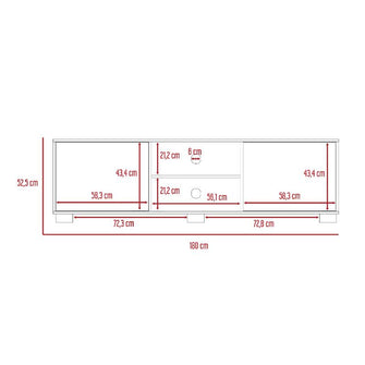 Mesa Para Tv Clasic, Cobre y Wengue, con Dos Puertas Batientes