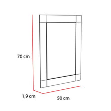 Espejo Rectangular Genova, Capri 75, ensamble a la pared con Diseño en Sandblasting