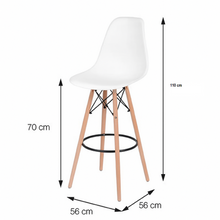 Barra de Cocina 101.5x100x40cm Madera + 2 Sillas Bar Eam Blanca